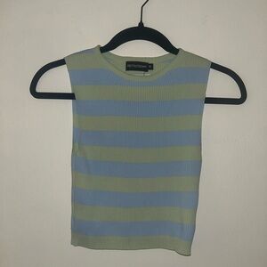 Green and blue striped tank